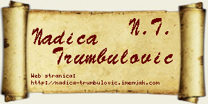 Nadica Trumbulović vizit kartica